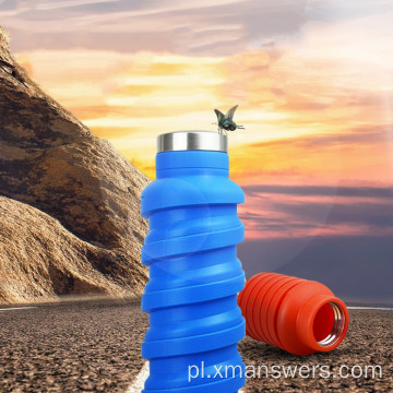 Niestandardowy ekologiczny silikonowy składany kubek na wodę do podróży